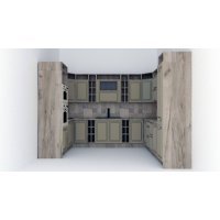 Bucatarie de Colt LEEA ART U FRONT MDF CANYON 180-330-280 K002 / decor 243