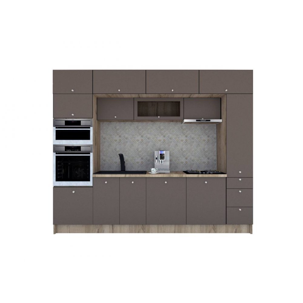Bucatarie ZONE A 300 FRONT MDF K002 / decor 218