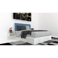 Pat Tapitat LEX 120 cu 2 noptiere, Decor 8508 / Aura 12