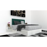 Pat Tapitat LEX 120 cu 2 noptiere, Decor 8508 / Kronos 04