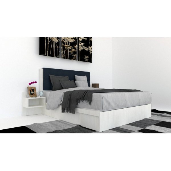 Pat Tapitat LEX 120 cu 2 noptiere, Decor 8508 / Peru 09