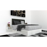 Pat Tapitat LEX 160 cu 2 noptiere Decor 8508 / Kronos 34