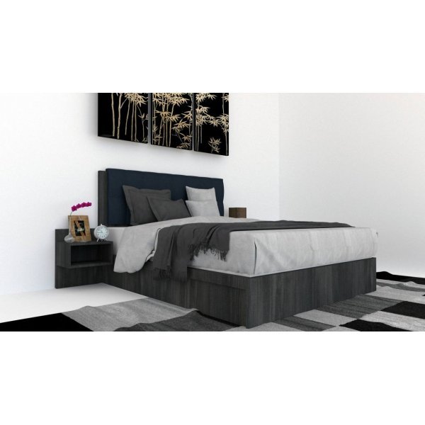 Pat Tapitat LEX 120 cu 2 noptiere, Decor 8509 / Peru 09