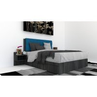 Pat Tapitat LEX 120 cu 2 noptiere, Decor 8509 / Rico 11