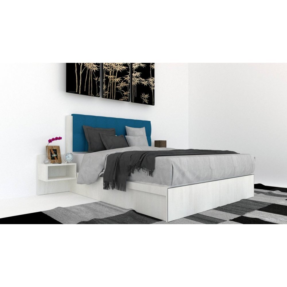 Pat Tapitat LEX 180 cu 2 noptiere, Decor 8508 / Rico 11 Pat Tapitat LEX 180 cu 2 noptiere, Decor 8508 / Rico 11