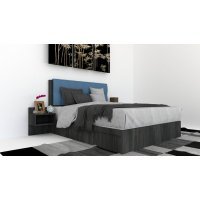 Pat Tapitat LEX 180 cu 2 noptiere, Decor 8509 / Aura 12 Pat Tapitat LEX 180 cu 2 noptiere, Decor 8509 / Aura 12