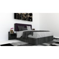 Pat Tapitat LEX 180 cu 2 noptiere, Decor 8509 / Malaga 13