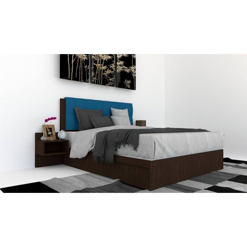 Pat Tapitat LEX 120 cu 2 noptiere, Decor 8548 / Rico 11