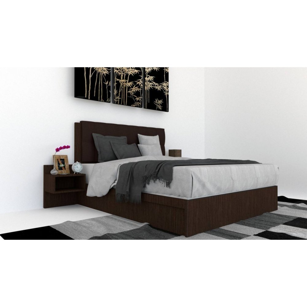 Pat Tapitat LEX 140 cu 2 noptiere, Decor 8548 / Kronos 06