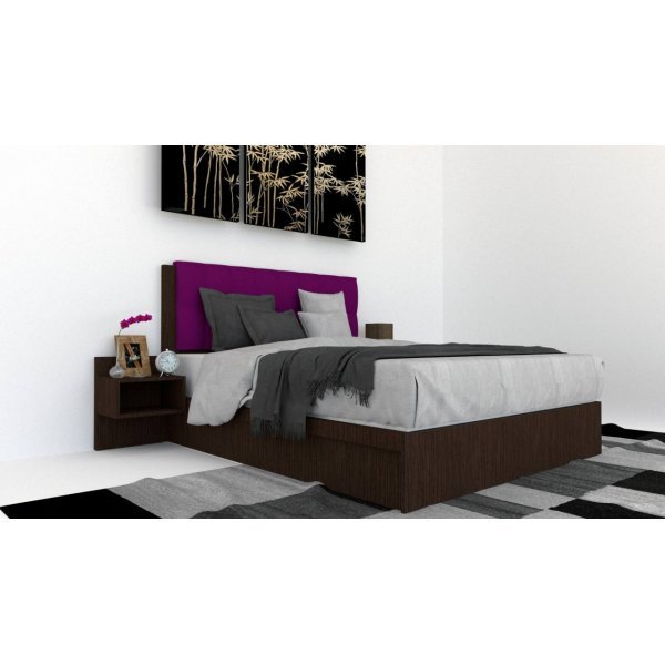 Pat Tapitat LEX 140 cu 2 noptiere, Decor 8548 / Rico 07