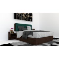 Pat Tapitat LEX 160 cu 2 noptiere Decor 8548 / Kronos 04