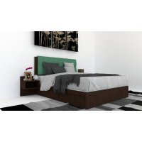 Pat Tapitat LEX 160 cu 2 noptiere Decor 8548 / Rico 18