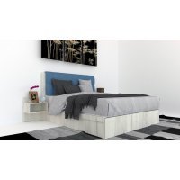 Pat Tapitat LEX 120 cu 2 noptiere, Decor K001 / Aura 12