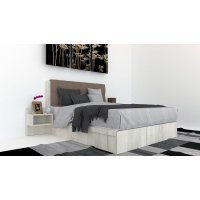 Pat Tapitat LEX 120 cu 2 noptiere, Decor K001 / Haiti 03