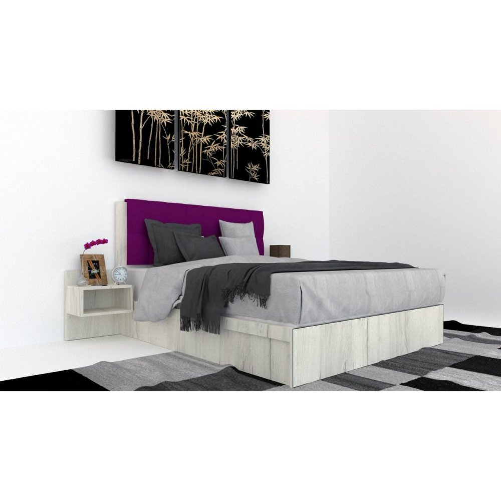 Pat Tapitat LEX 160 cu 2 noptiere Decor K001 / Rico 07