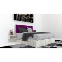 Pat Tapitat LEX 160 cu 2 noptiere Decor K001 / Rico 07