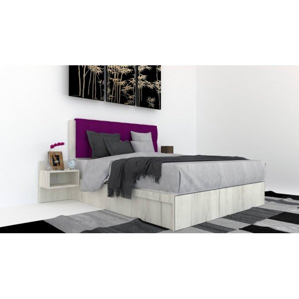 Pat Tapitat LEX 160 cu 2 noptiere Decor K001 / Rico 07
