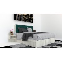 Pat Tapitat LEX 180 cu 2 noptiere, Decor K001 / Kronos 04