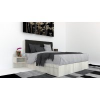 Pat Tapitat LEX 180 cu 2 noptiere, Decor K001 / Kronos 34 Pat Tapitat LEX 180 cu 2 noptiere, Decor K001 / Kronos 34