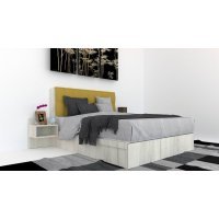 Pat Tapitat LEX 180 cu 2 noptiere, Decor K001 / Rico 10
