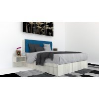 Pat Tapitat LEX 180 cu 2 noptiere, Decor K001 / Rico 11 Pat Tapitat LEX 180 cu 2 noptiere, Decor K001 / Rico 11