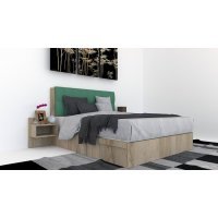 Pat Tapitat LEX 160 cu 2 noptiere Decor K002 / Rico 18