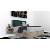 Pat Tapitat LEX 180 cu 2 noptiere, Decor K002 / Kronos 04 Pat Tapitat LEX 180 cu 2 noptiere, Decor K002 / Kronos 04