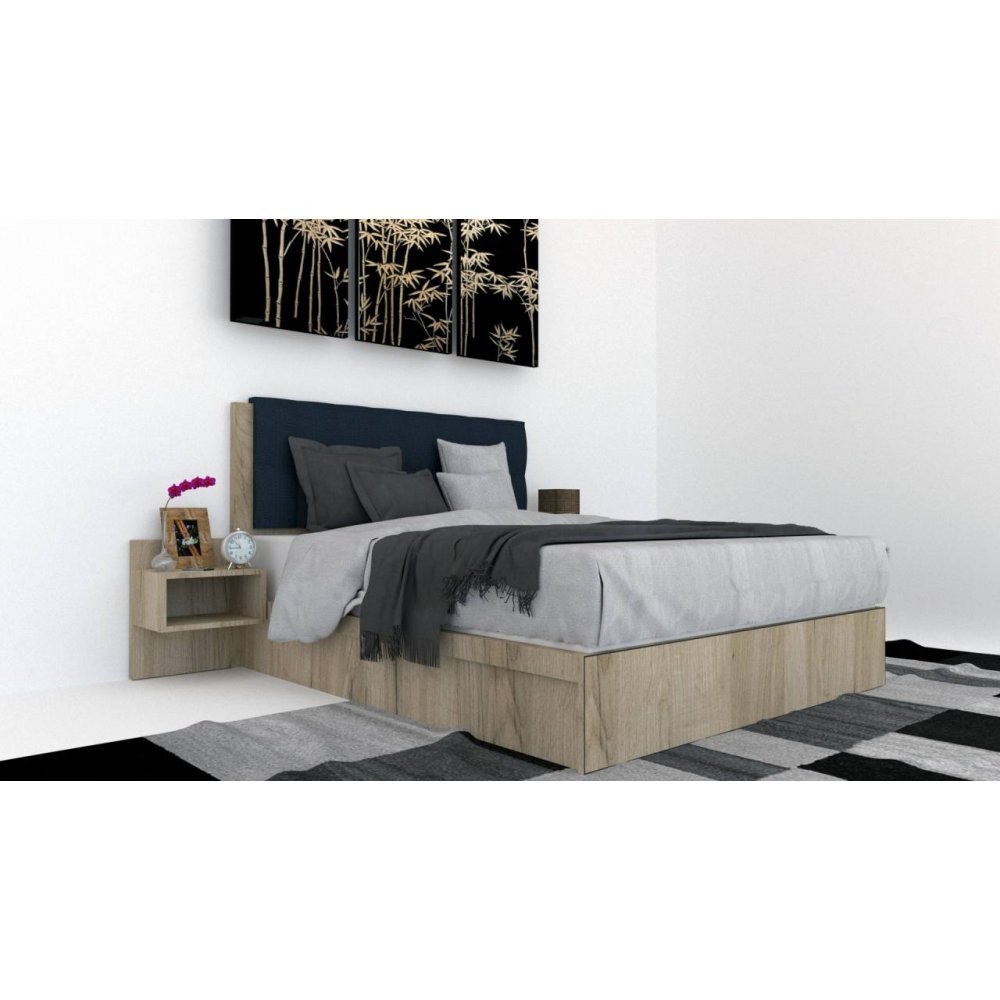 Pat Tapitat LEX 180 cu 2 noptiere, Decor K002 / Peru 09