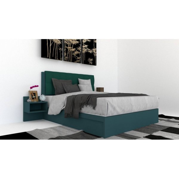 Pat Tapitat LEX 160 cu 2 noptiere, Decor 0244 / Kronos 04