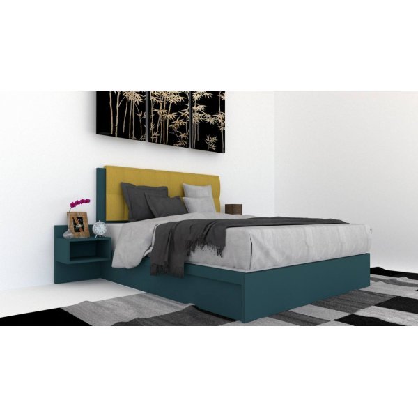 Pat Tapitat LEX 160 cu 2 noptiere, Decor 0244 / Rico 10
