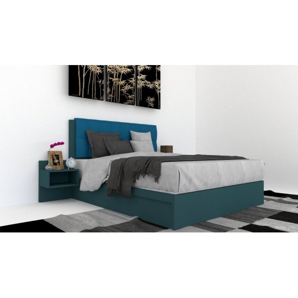 Pat Tapitat LEX 160 cu 2 noptiere, Decor 0244 / Rico 11