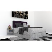 Pat Tapitat LEX 140 cu 2 noptiere, Decor 4298 / Malaga 13