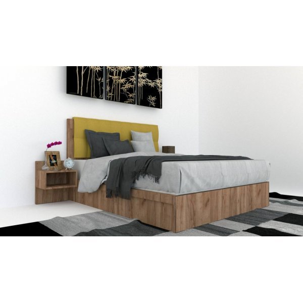 Pat Tapitat LEX 160 cu 2 noptiere Decor K004 / Rico 10