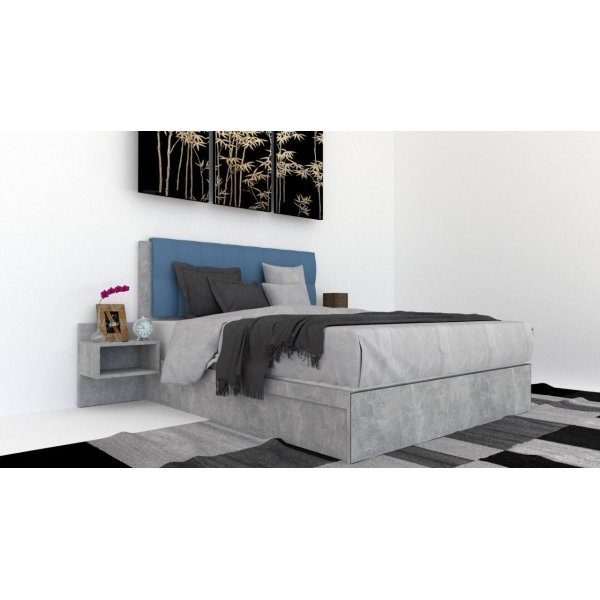 Pat Tapitat LEX 160 cu 2 noptiere, Decor 4298 / Aura 12