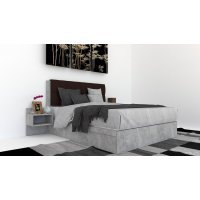 Pat Tapitat LEX 160 cu 2 noptiere Decor 4298 / Kronos 06