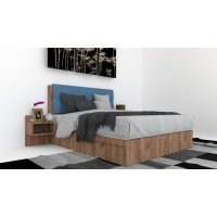 Pat Tapitat LEX 180 cu 2 noptiere, Decor K004 / Aura 12