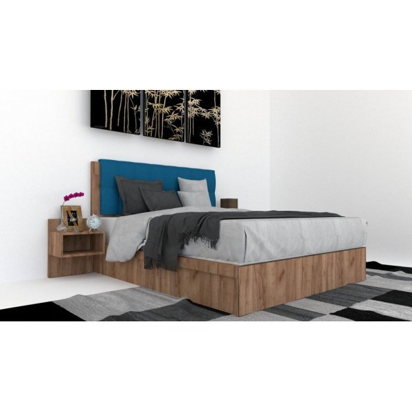 Pat Tapitat LEX 180 cu 2 noptiere, Decor K004 / Rico 11