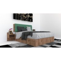 Pat Tapitat LEX 180 cu 2 noptiere, Decor K004 / Rico 18