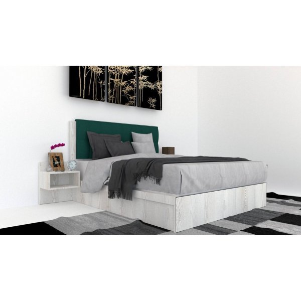 Pat Tapitat LEX 120 cu 2 noptiere, Decor K010 / Kronos 04