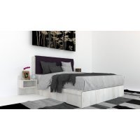 Pat Tapitat LEX 120 cu 2 noptiere, Decor K010 / Malaga 13