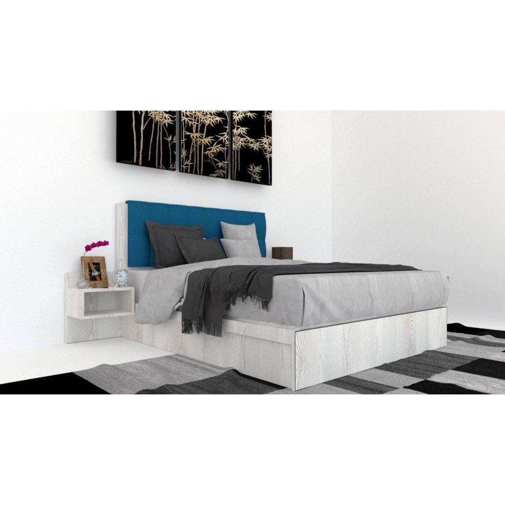 Pat Tapitat LEX 160 cu 2 noptiere Decor K010 / Rico 11