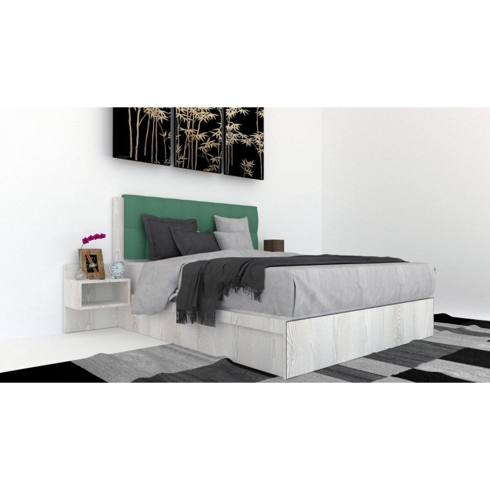 Pat Tapitat LEX 160 cu 2 noptiere Decor K010 / Rico 18