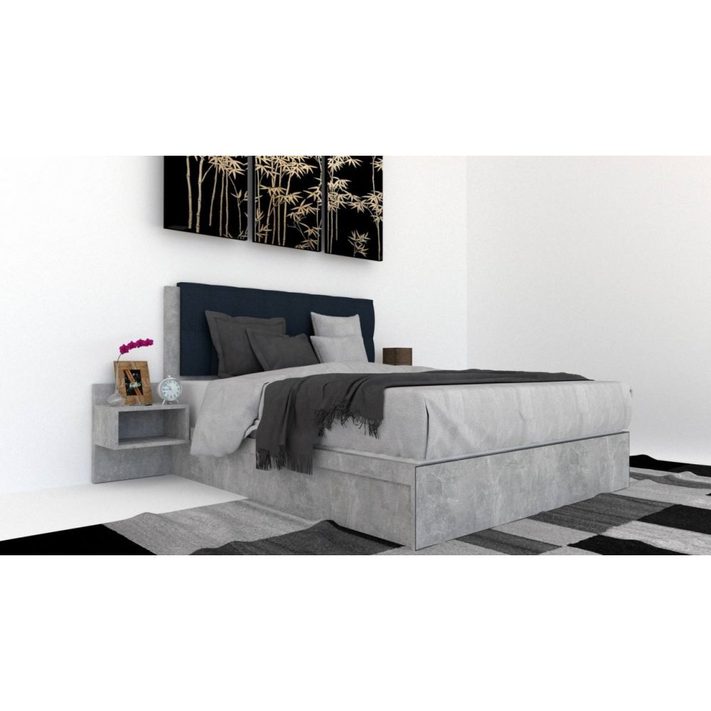 Pat Tapitat LEX 180 cu 2 noptiere, Decor 4298 / Peru 09