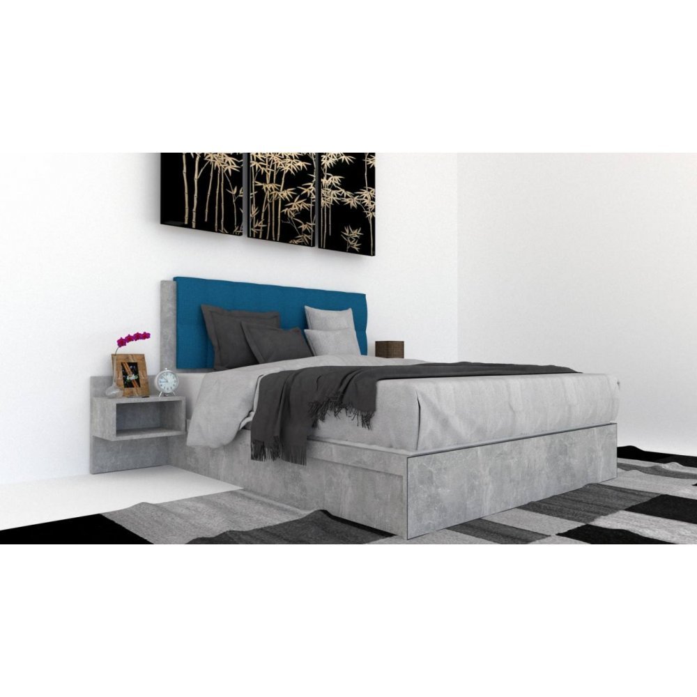 Pat Tapitat LEX 180 cu 2 noptiere, Decor 4298 / Rico 11