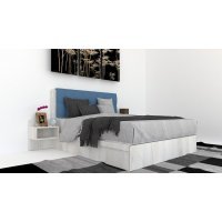 Pat Tapitat LEX 180 cu 2 noptiere, Decor K010 / Aura 12 Pat Tapitat LEX 180 cu 2 noptiere, Decor K010 / Aura 12