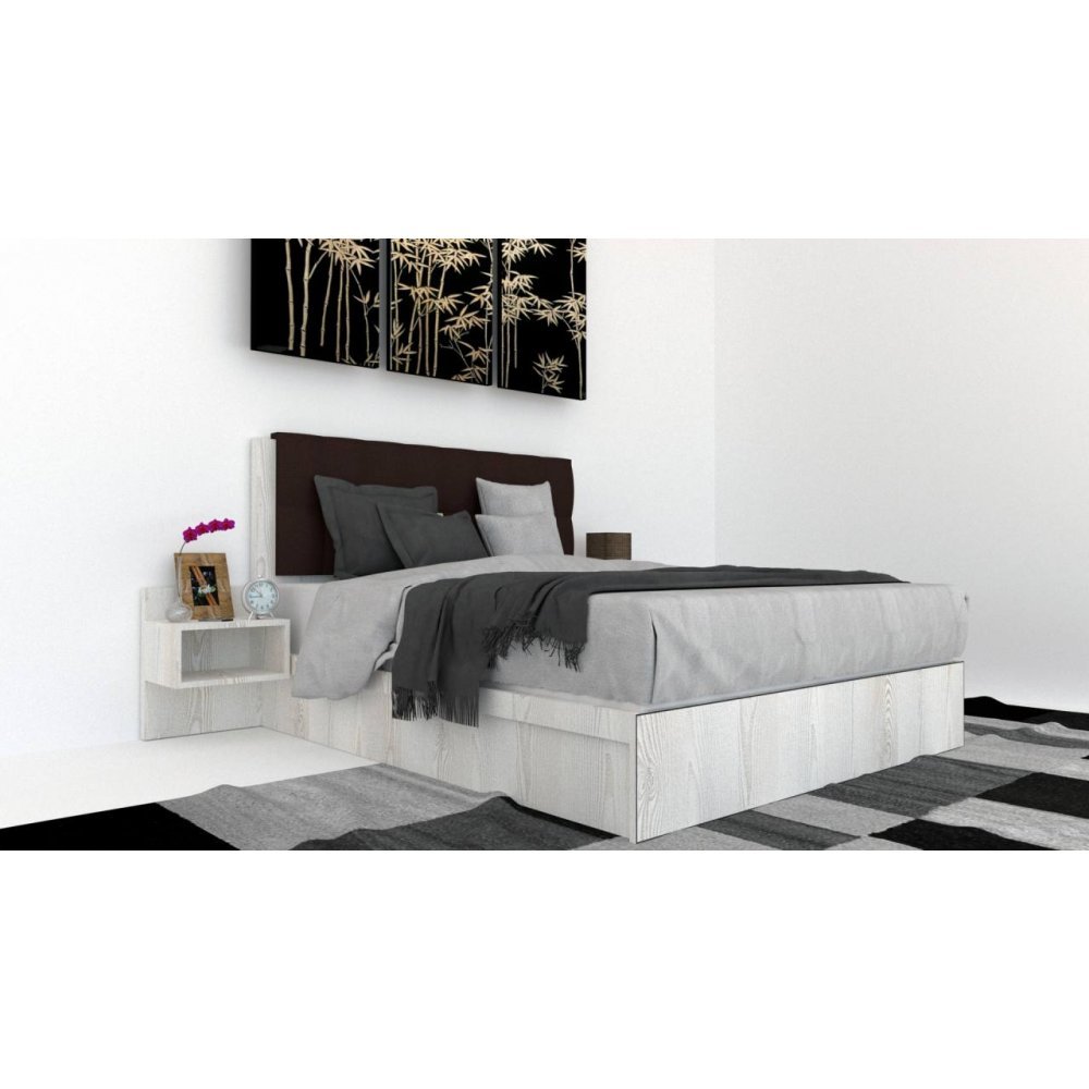 Pat Tapitat LEX 180 cu 2 noptiere, Decor K010 / Kronos 06