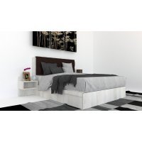 Pat Tapitat LEX 180 cu 2 noptiere, Decor K010 / Kronos 06