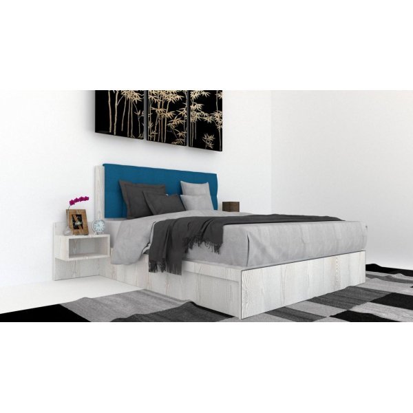 Pat Tapitat LEX 180 cu 2 noptiere, Decor K010 / Rico 11