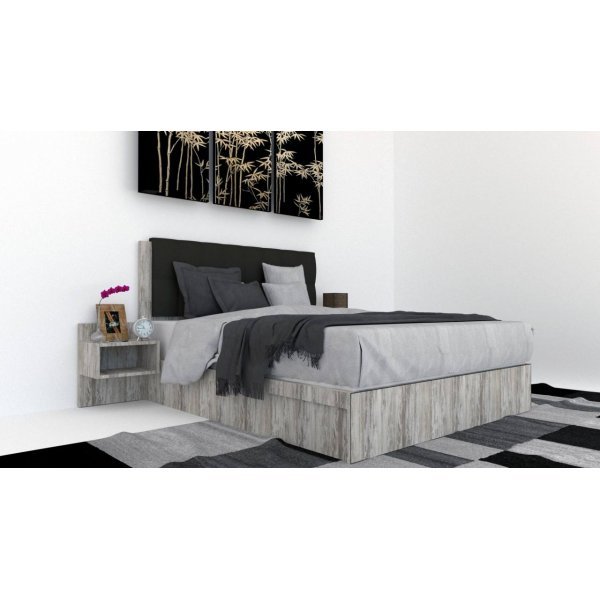 Pat Tapitat LEX 160 cu 2 noptiere Decor K084 / Kronos 34