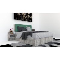 Pat Tapitat LEX 160 cu 2 noptiere Decor K084 / Rico 18 Pat Tapitat LEX 160 cu 2 noptiere Decor K084 / Rico 18